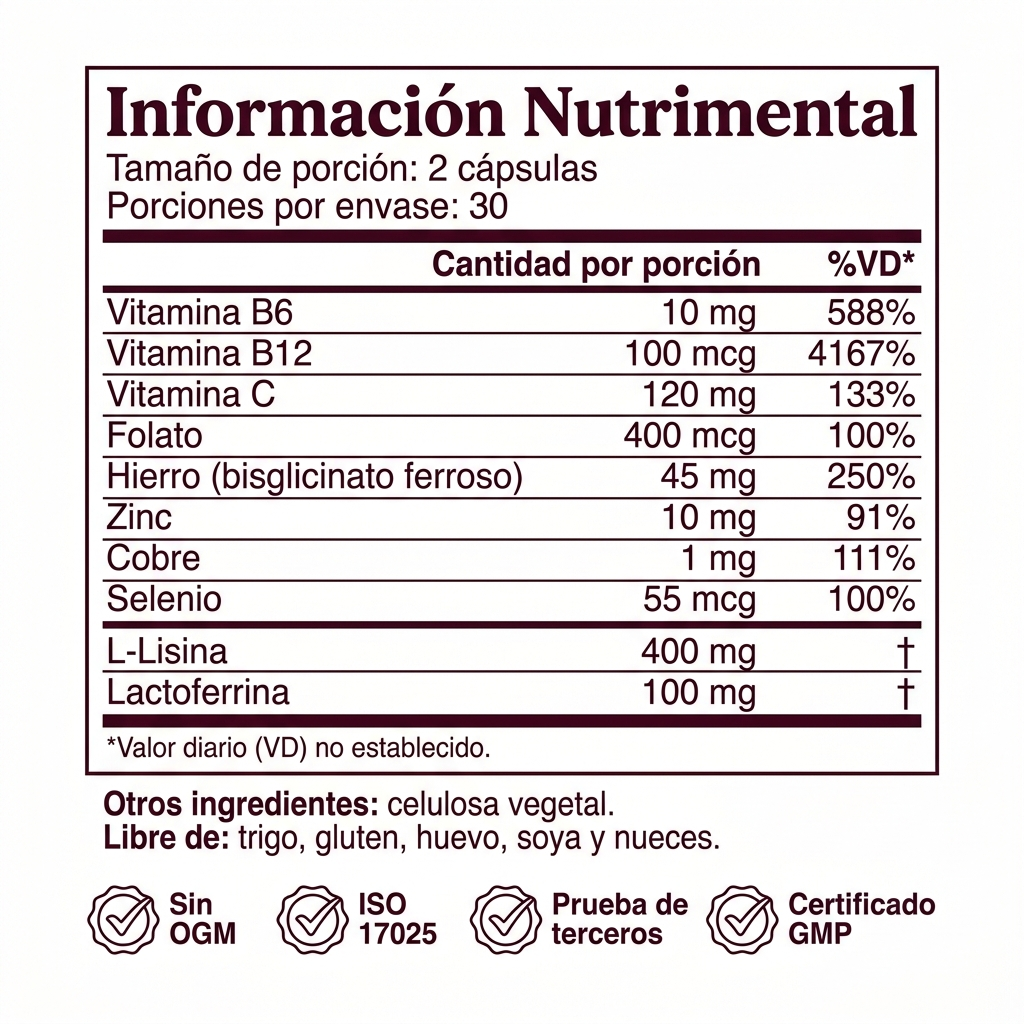 Informacion nutrimental